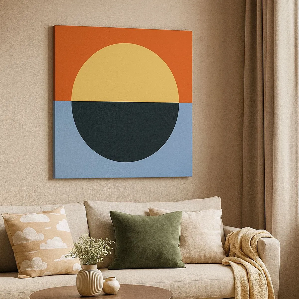 Canvastavla - Bild på duk - Komposition av värme och kyla - 30x30 cm