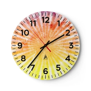 Väggklocka - Klocka på glas - Solupp- och nedgångar - 30x30 cm