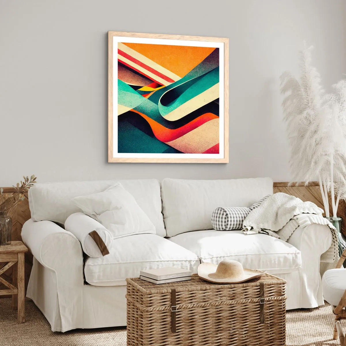 Affisch i ram av ljusek - Intensiv komposition - 40x40 cm