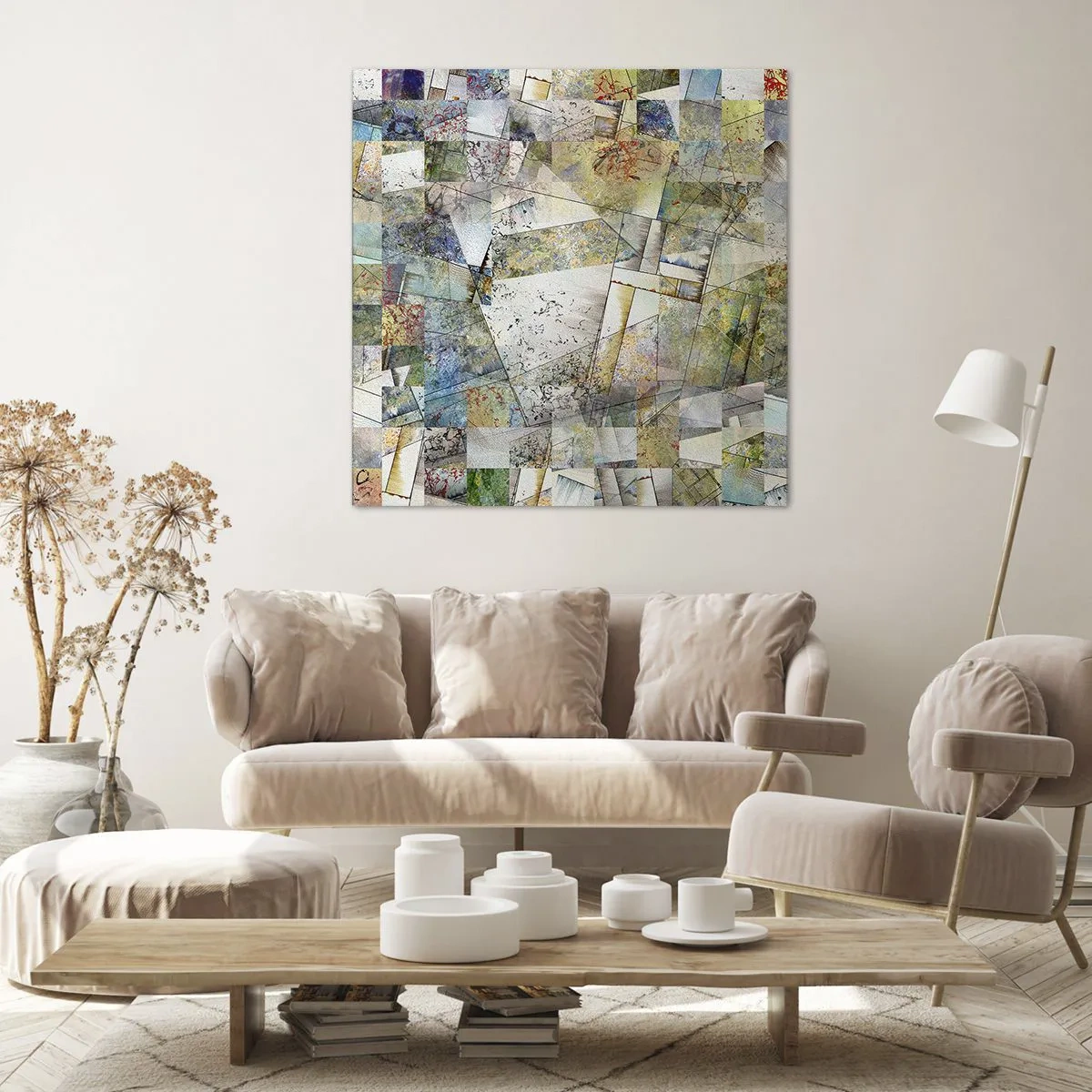 Canvastavla - Bild på duk - Geometrisk omblandning - 30x30 cm