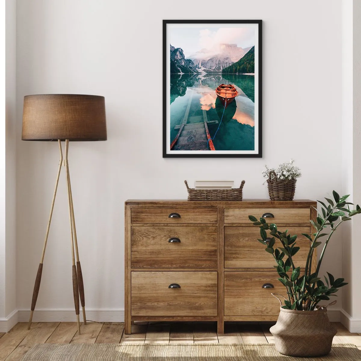 Affisch i svart ram - Lugn bergsömn - 40x50 cm