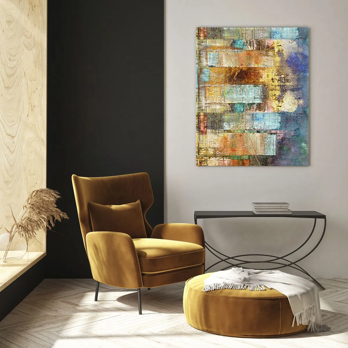Glastavla - Bild på glas - Solig metropol - 80x120 cm