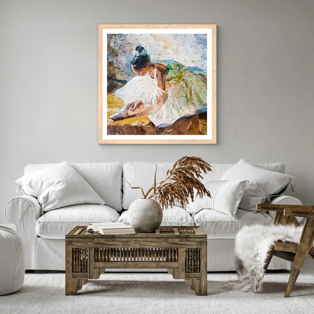 Affisch i ram av ljusek - Från Degas tavla - 30x30 cm