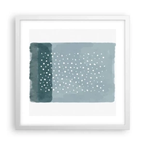 Affisch i vit ram - Uppstådda ur det blåa - 40x40 cm