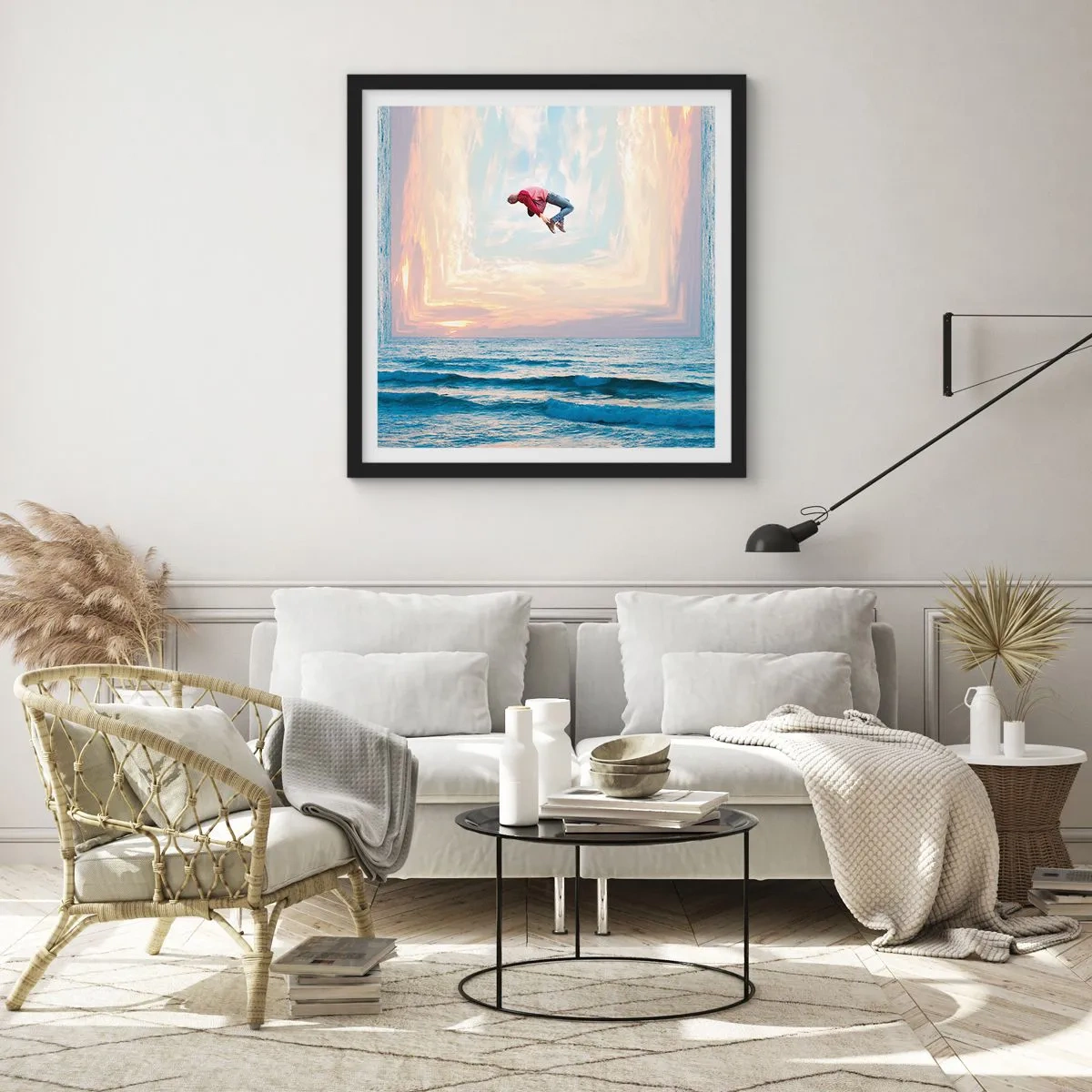 Affisch i svart ram - Till en annan dimension - 40x40 cm