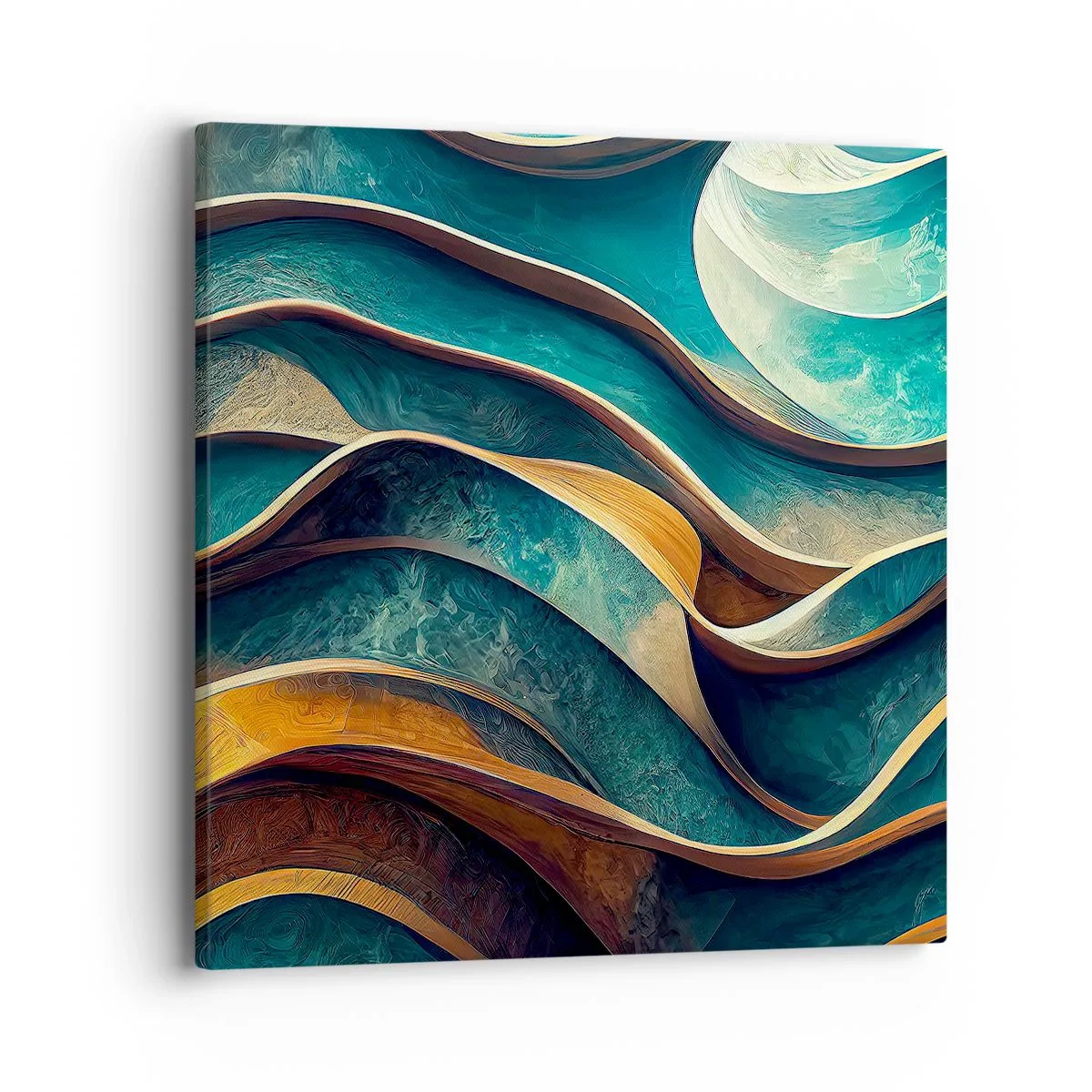 Canvastavla - Bild på duk - Meandrar av blått - 40x40 cm