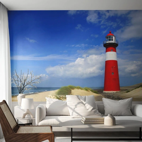 Fototapet Premium Sand - Drömasyl - Landskap, Fyr, Nederländerna - 100x70 cm