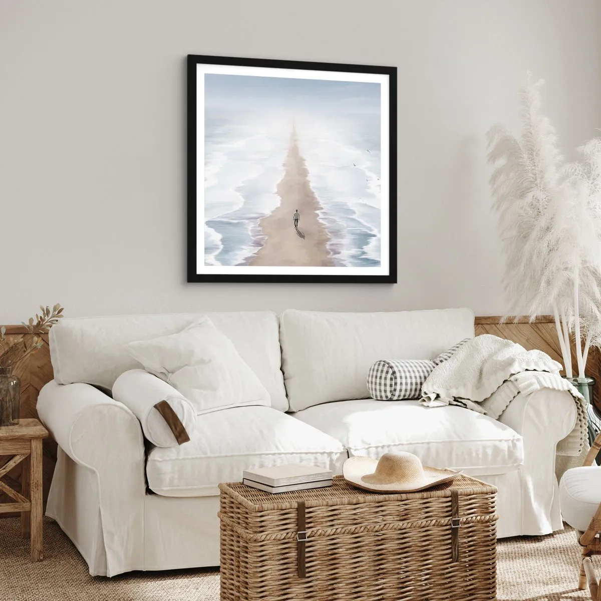 Affisch i svart ram - Ljus framtid - 40x40 cm