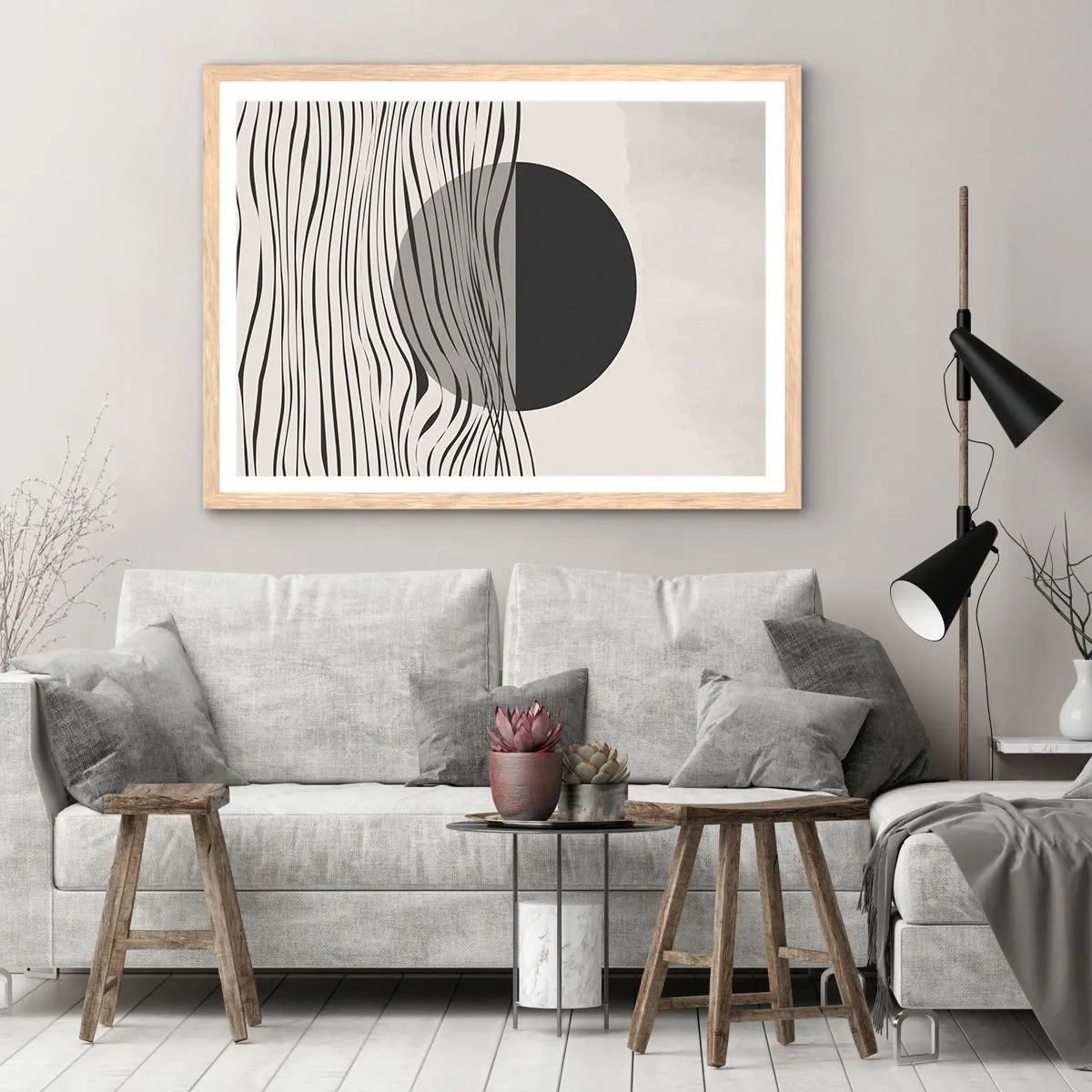 Affisch i ram av ljusek - Halvdan komposition - 100x70 cm