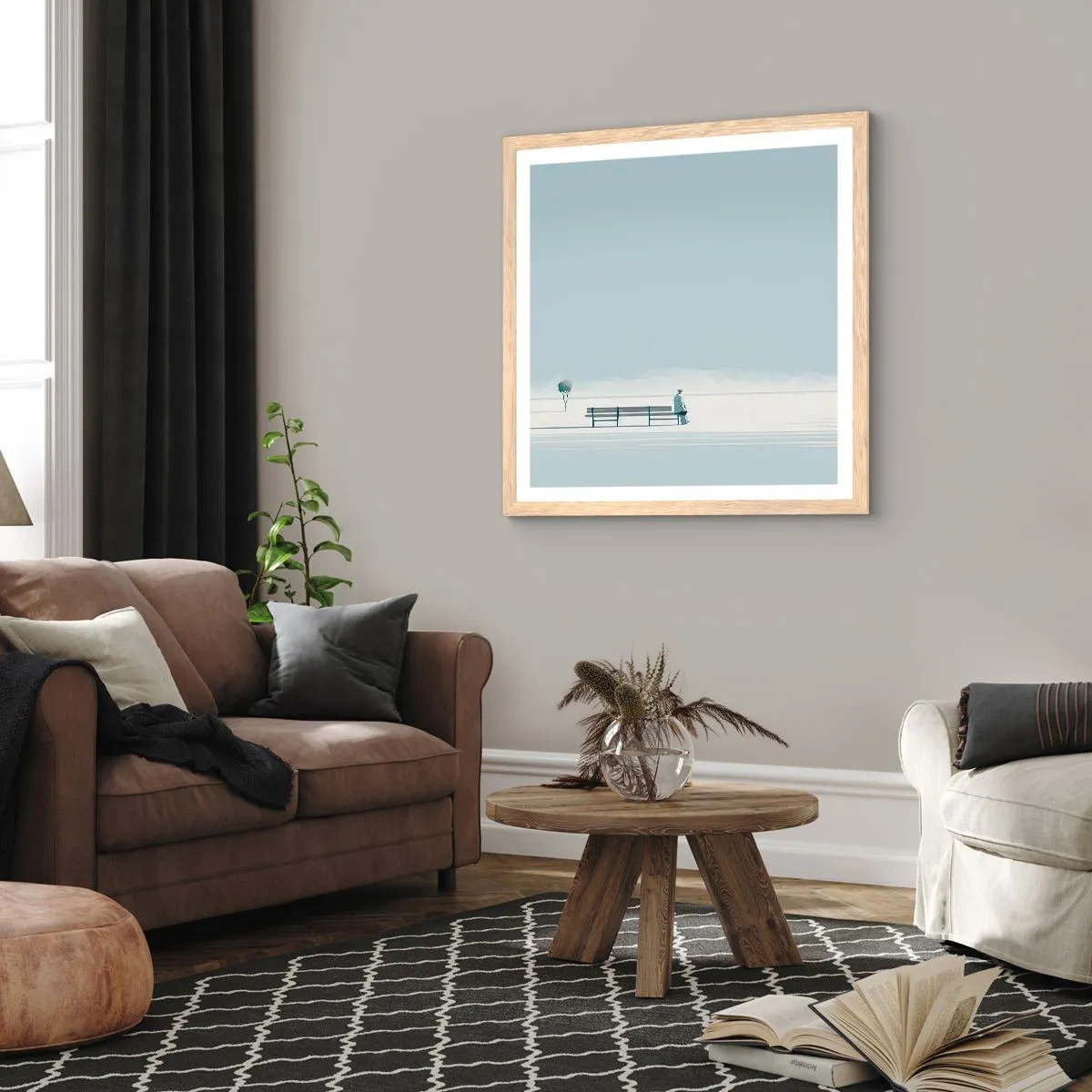 Affisch i ram av ljusek - Ja, jag väntar. - 30x30 cm