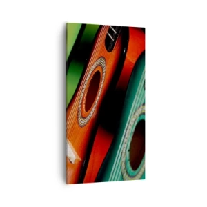 Canvastavla - Bild på duk - Gitarren har flera färger - 55x100 cm