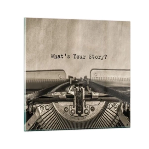 Glastavla - Bild på glas - Svara mig - 40x40 cm