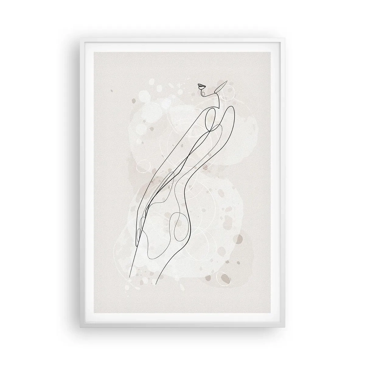 Affisch i vit ram - Blicken går vilse - 70x100 cm