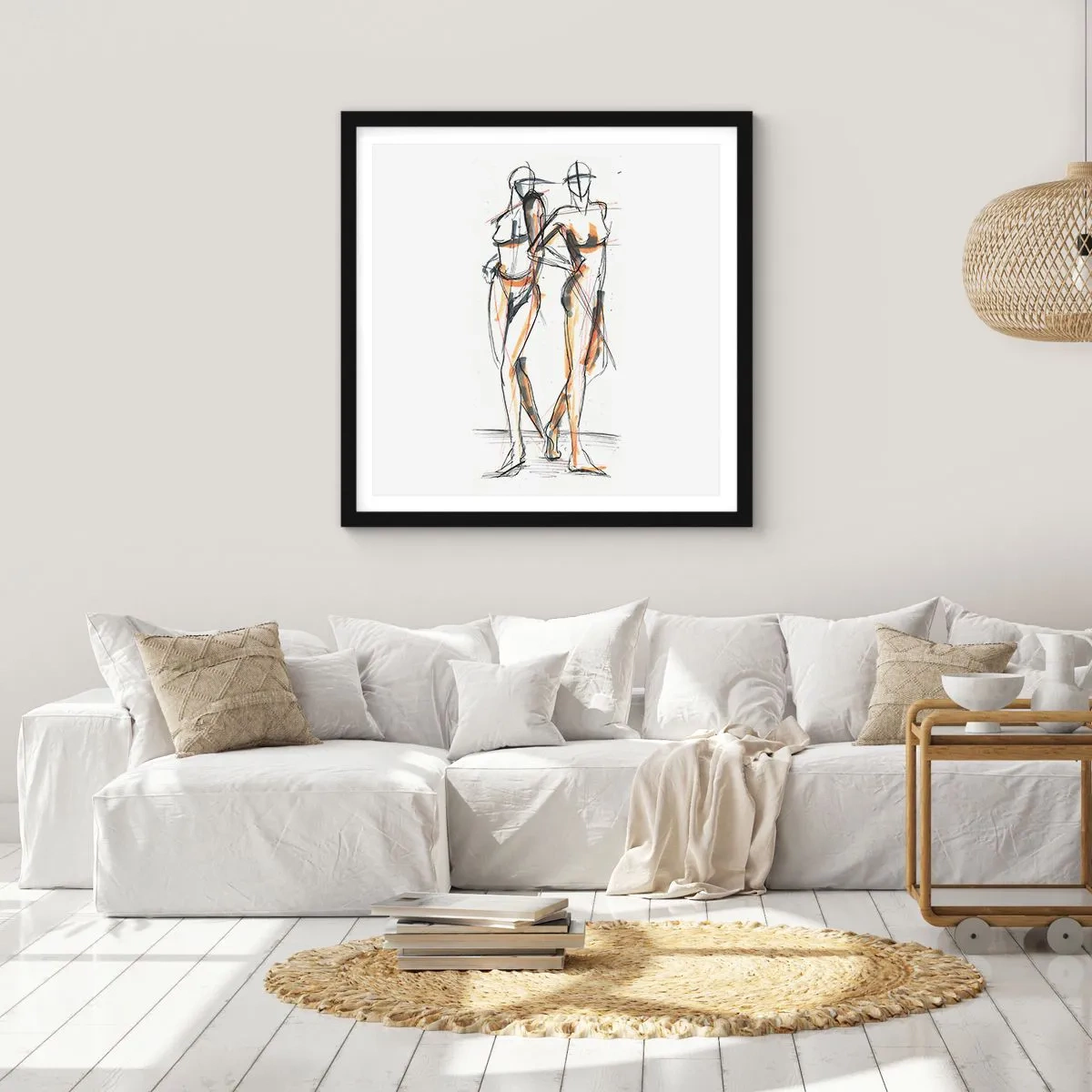 Affisch i svart ram - Charmens studie - 40x40 cm