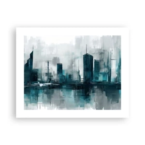 Affisch - Regnfärgad stad - 50x40 cm