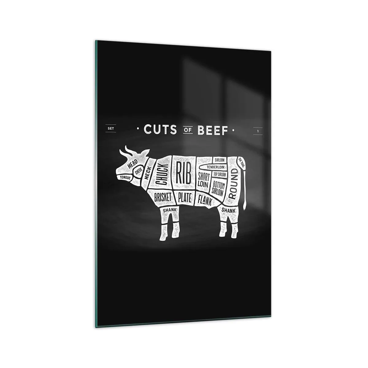 Glastavla - Bild på glas - Styckarens ABC - 70x100 cm