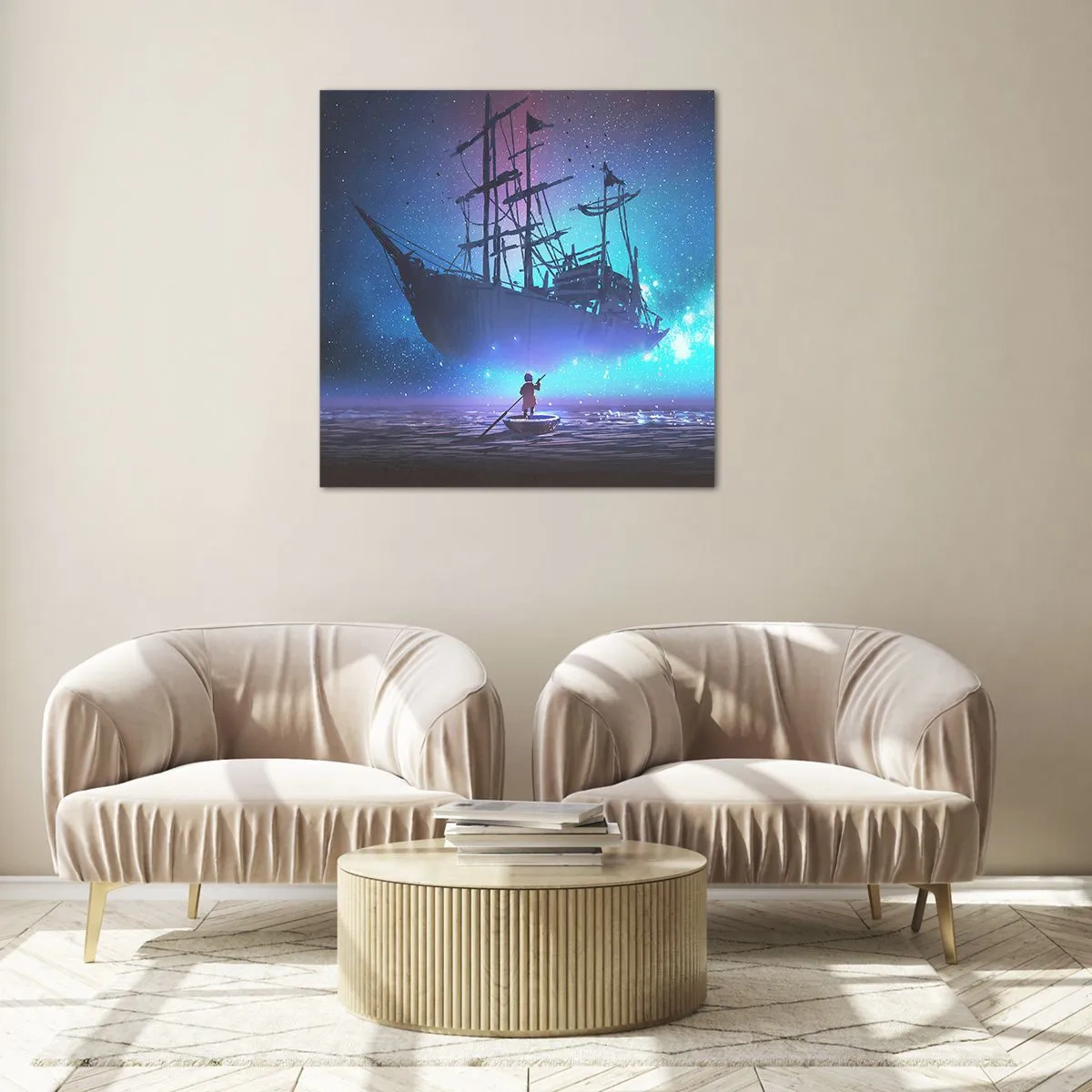 Glastavla - Bild på glas - Möte med havets myt - 50x50 cm