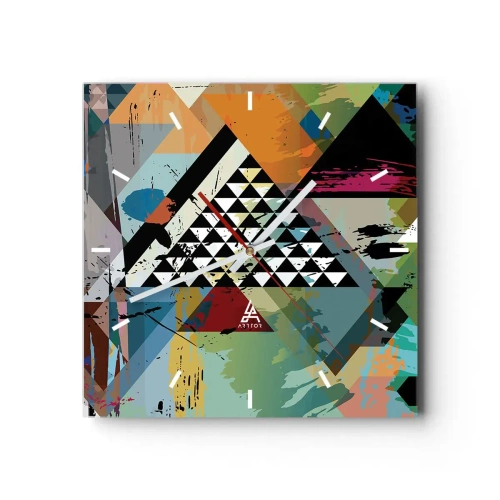Väggklocka - Klocka på glas - Det är så enkelt - 40x40 cm