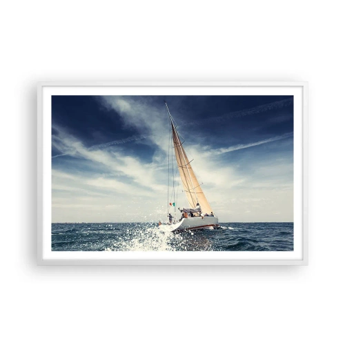 Affisch i vit ram - De hinner inte ikapp oss! - 91x61 cm