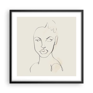 Affisch i svart ram - Sensualitetens kontur - 50x50 cm