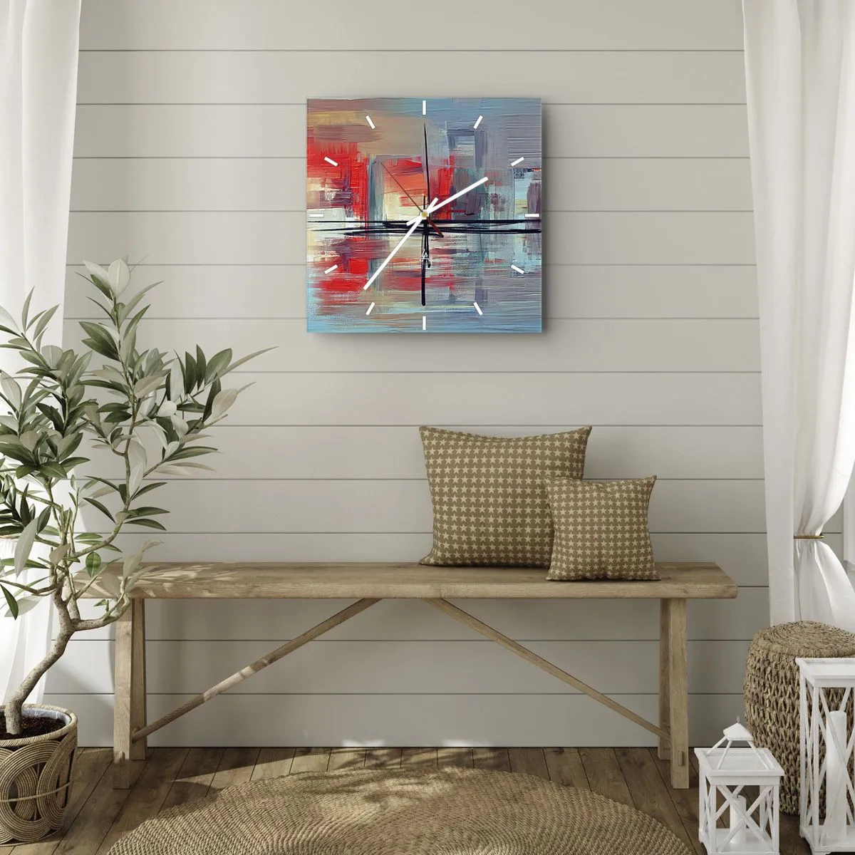 Väggklocka - Klocka på glas - Landskap i en okänd dimension - 40x40 cm