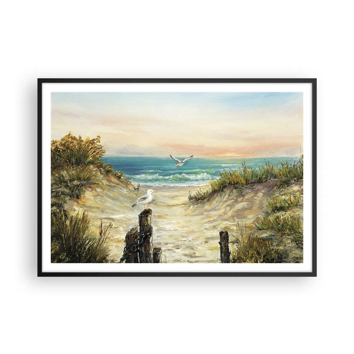 Affisch i svart ram - Vindstilla - 100x70 cm