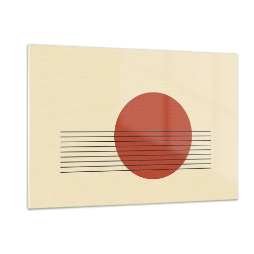 Glastavla - Bild på glas - Cirkel och linjer - 120x80 cm