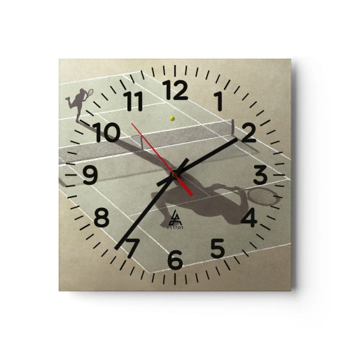 Väggklocka - Klocka på glas - Övervinna sig själv - 40x40 cm