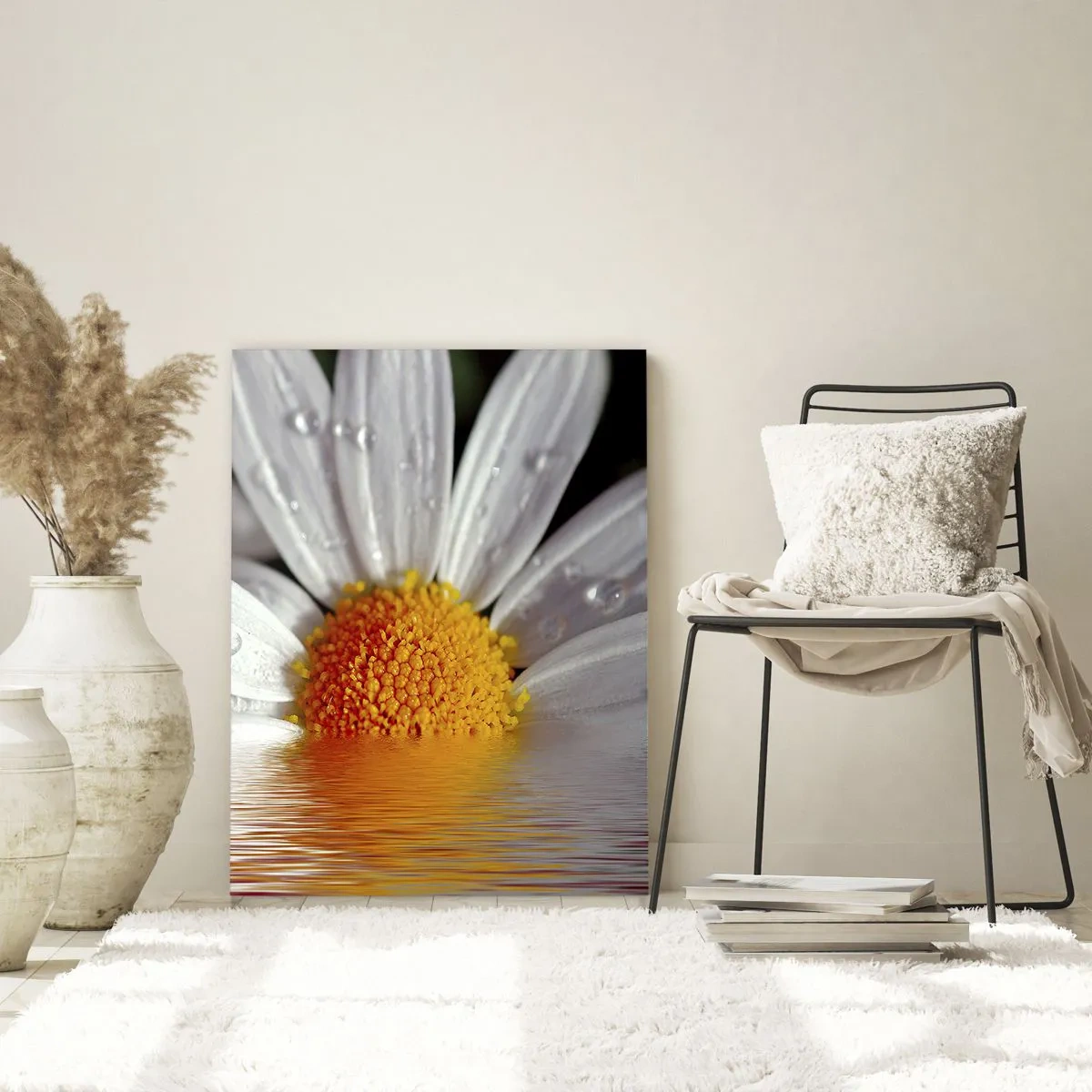 Glastavla - Bild på glas - Prästkrages uppstigande sol - 50x70 cm