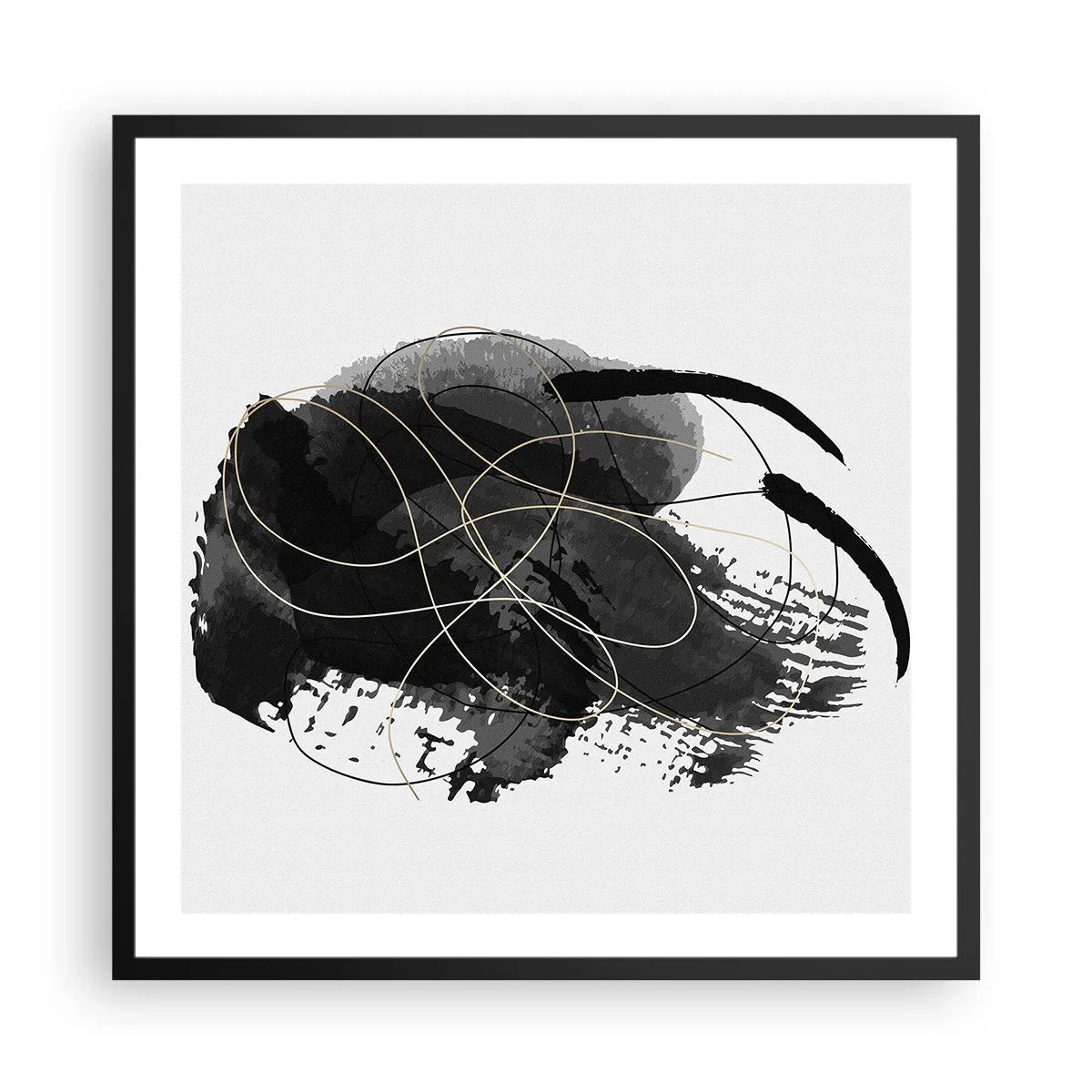 Affisch i svart ram - Uppkommen ur svärta - 60x60 cm