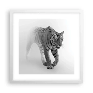 Affisch i vit ram - Gömd i dimman - 40x40 cm