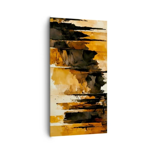 Canvastavla - Bild på duk - Harmoni av svart och guld - 65x120 cm