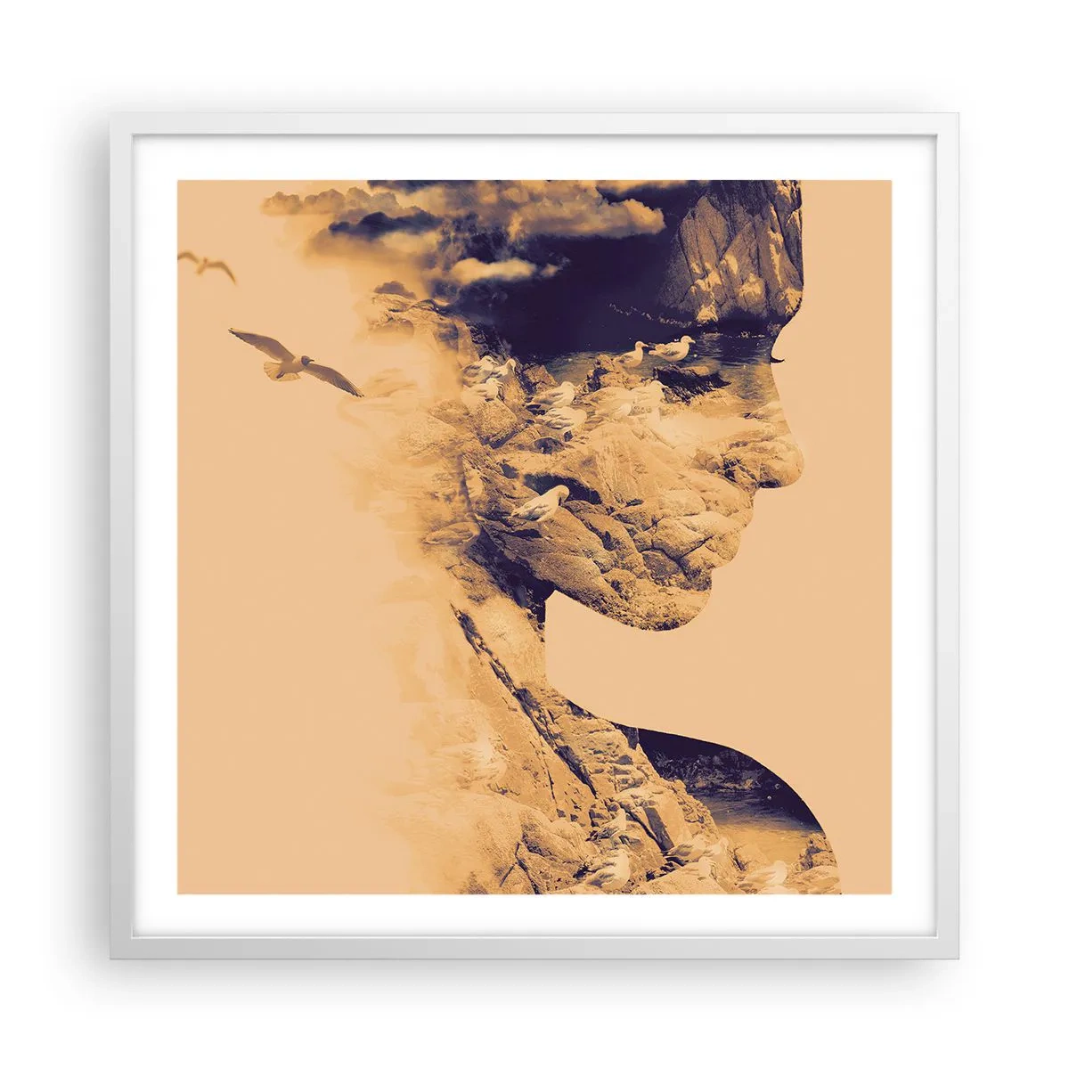 Affisch i vit ram - Skön av naturen - 60x60 cm