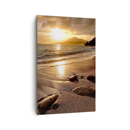 Canvastavla - Bild på duk - Följ solen mot kullarna - 80x120 cm