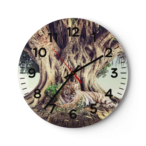 Väggklocka - Klocka på glas - Vi från Första Moseboken - 30x30 cm