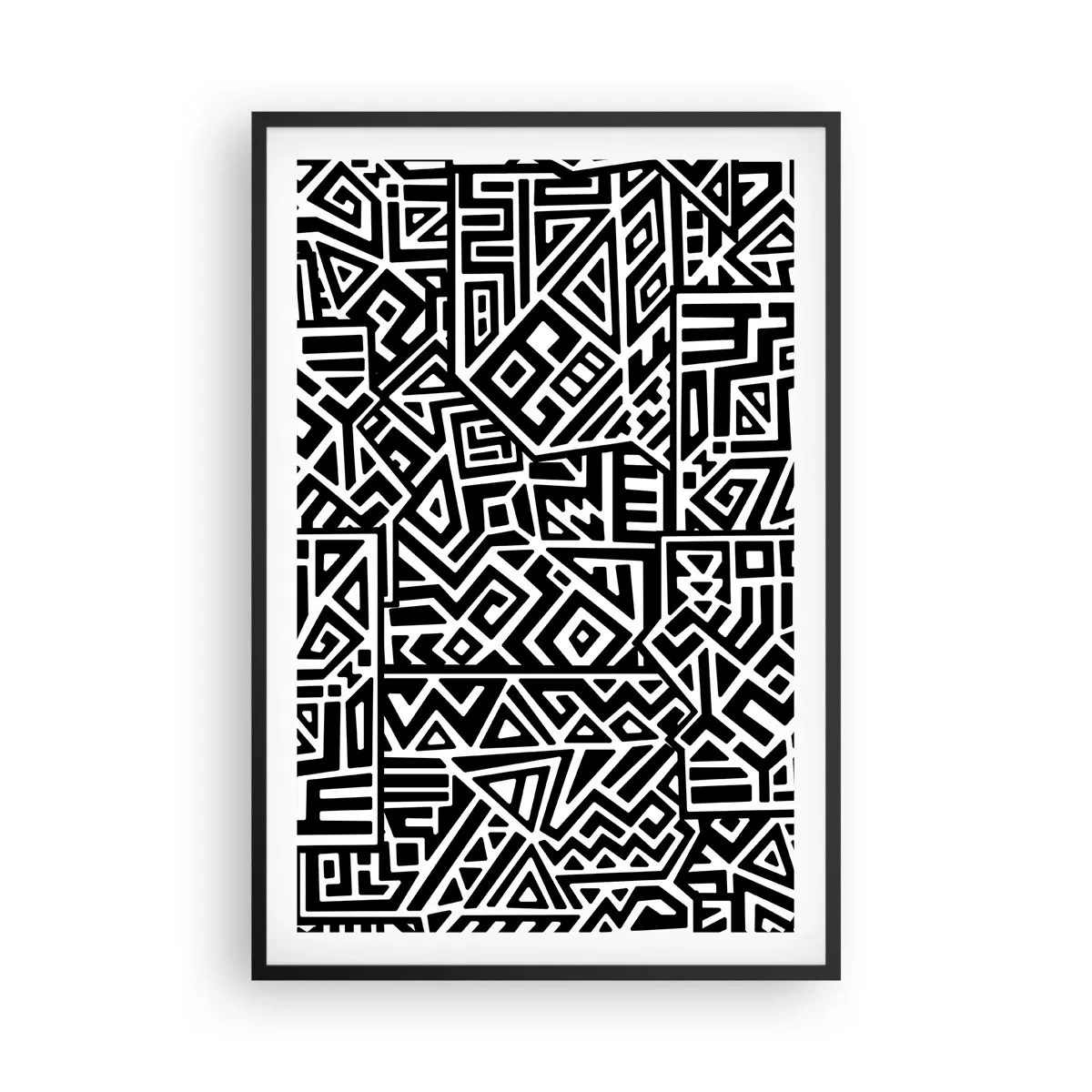 Affisch i svart ram - Prekolumbisk komposition - 61x91 cm