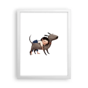 Affisch i vit ram - Bästa vänner - 30x40 cm