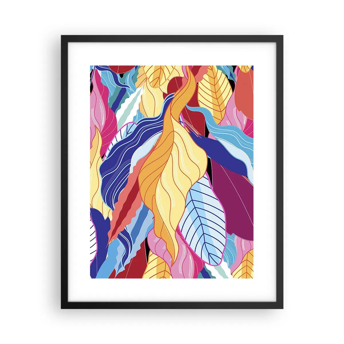 Affisch i svart ram - Färgglad röra - 40x50 cm