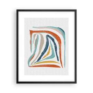 Affisch i svart ram - Vänligt leende abstraktion - 40x50 cm