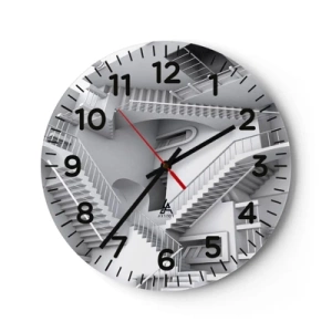 Väggklocka - Klocka på glas - Rummets paradoxer - 30x30 cm