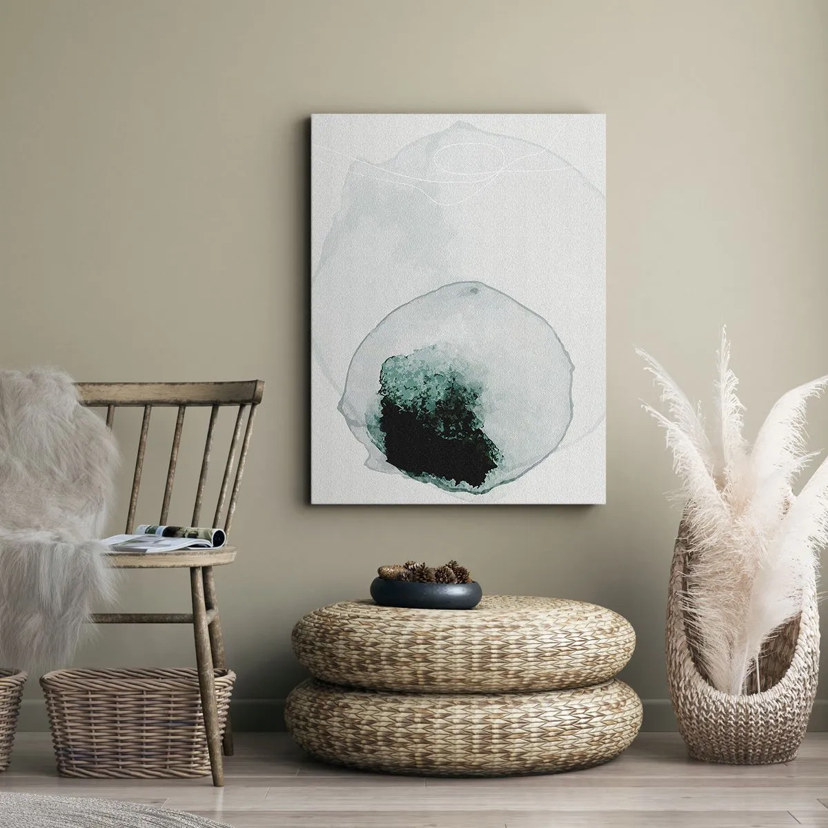 Canvastavla - Bild på duk - I en droppe vatten - 65x120 cm