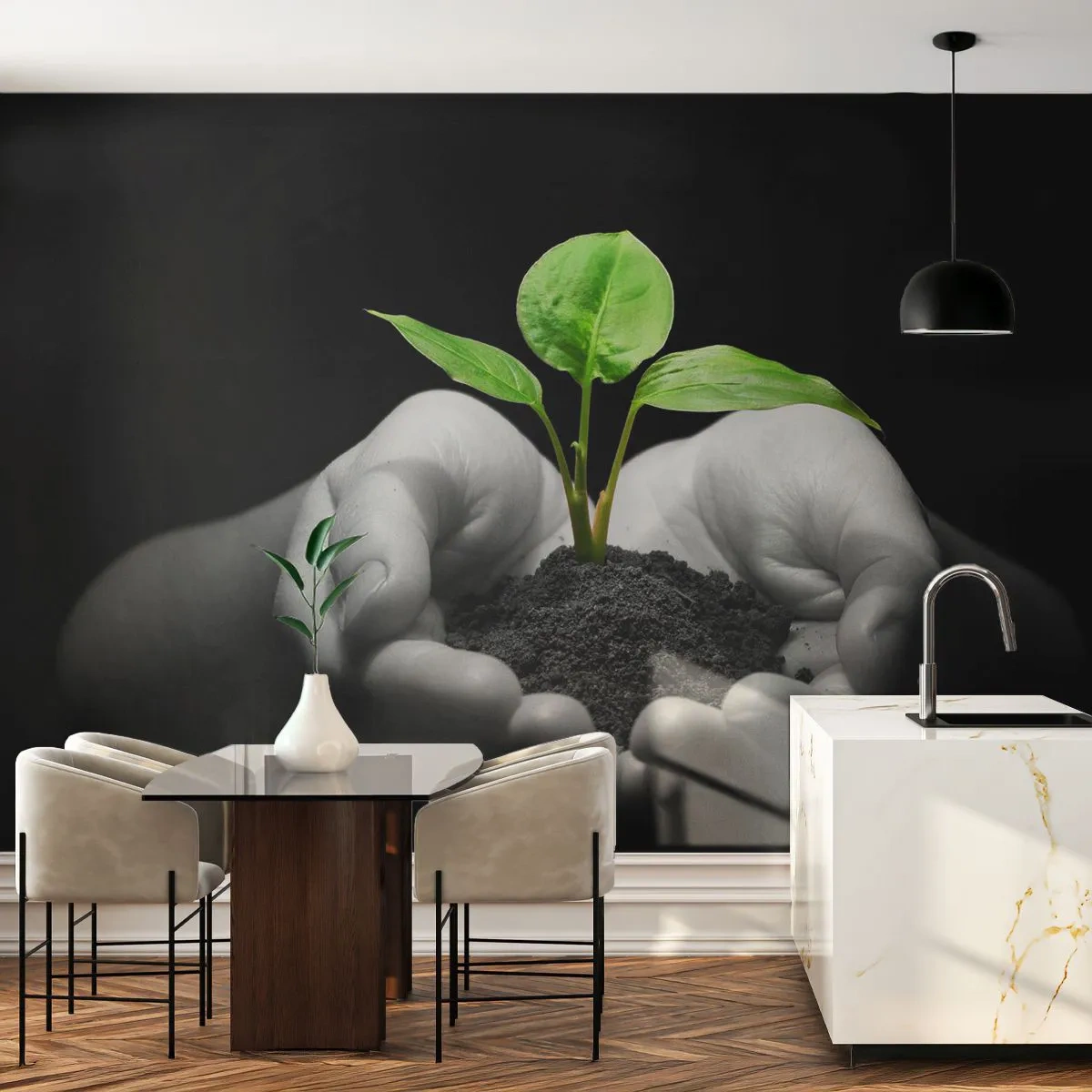 Fototapet Standard Eco - Jag älskar naturen och skyddar den - Natur, Liv, Växt - 400x280 cm