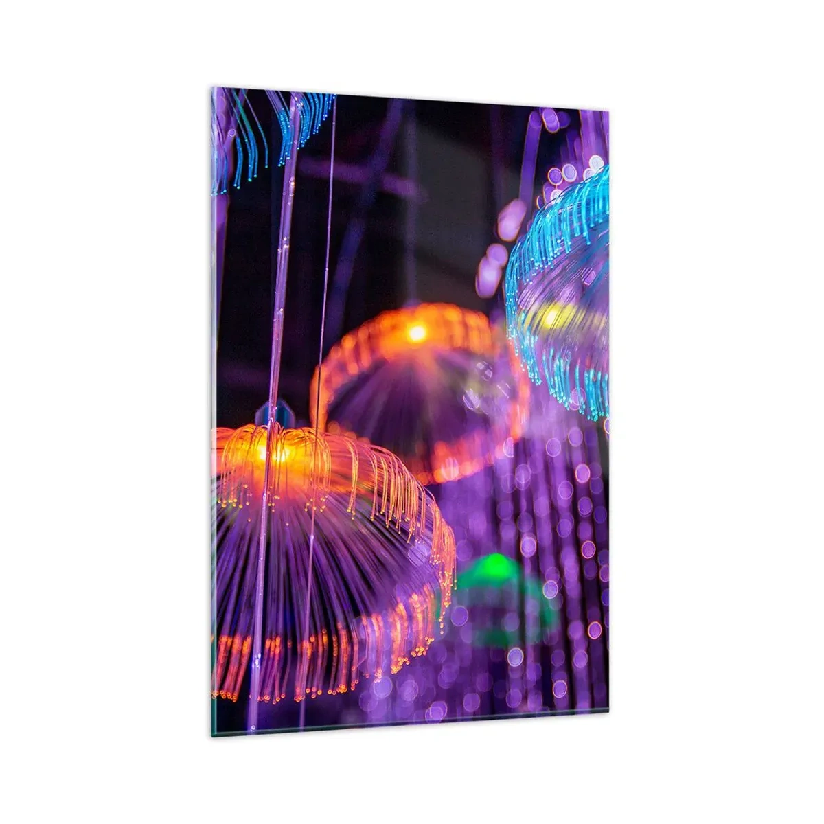 Glastavla - Bild på glas - Lysande fontän - 80x120 cm