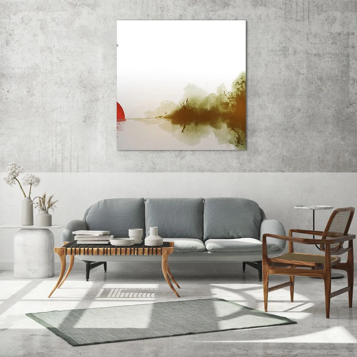 Glastavla - Bild på glas - Ett löfte om lugn - 70x70 cm