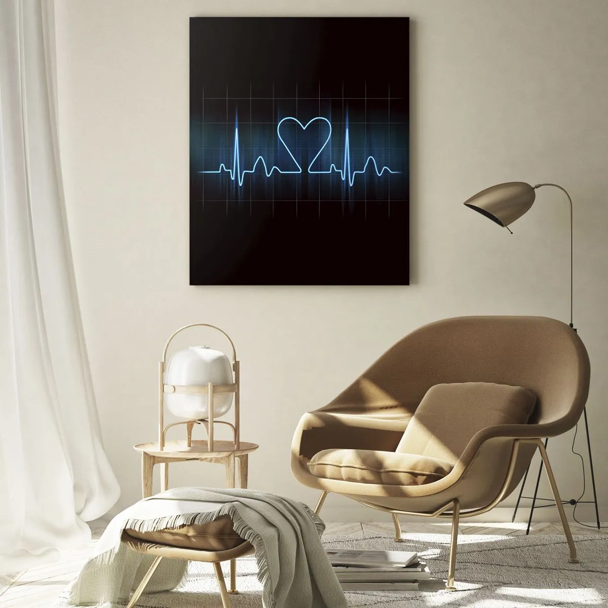Glastavla - Bild på glas - I hjärtats takt - 80x120 cm