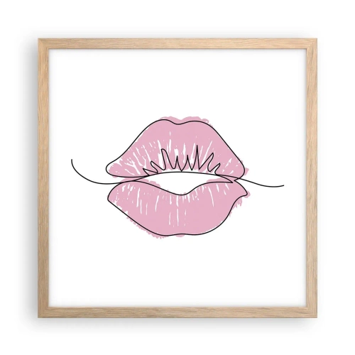 Affisch i ram av ljusek - Redo att kyssas? - 40x40 cm