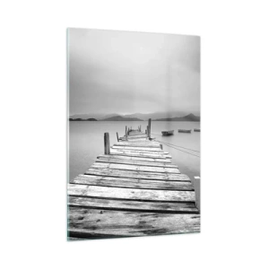 Glastavla - Bild på glas - Bortom bergen och hav - 50x70 cm
