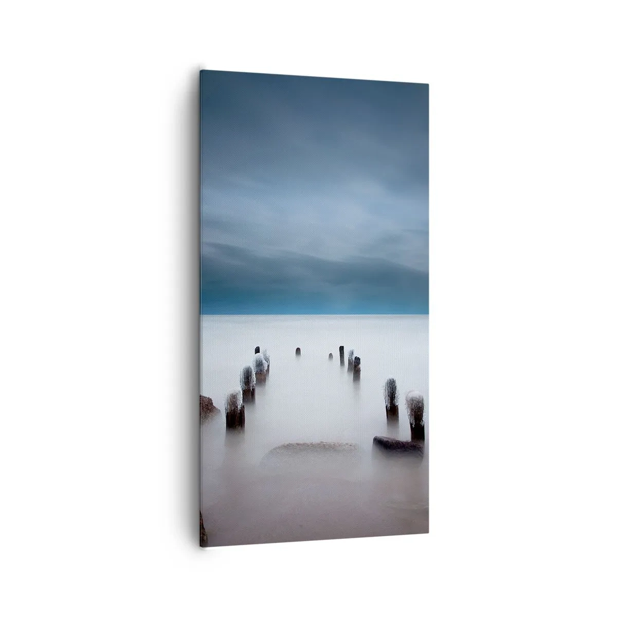 Canvastavla - Bild på duk - Fundersam sjö - 65x120 cm