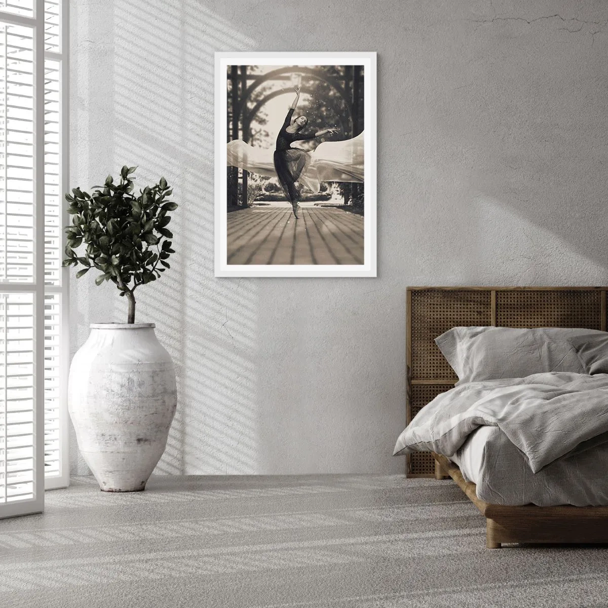 Affisch i vit ram - Trädgårdsandens dans - 70x100 cm