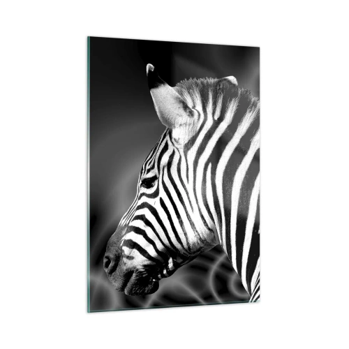Glastavla - Bild på glas - Vit är vit och svart är svart - 50x70 cm